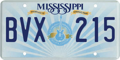MS license plate BVX215