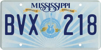MS license plate BVX218