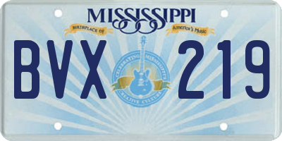 MS license plate BVX219