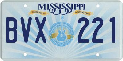 MS license plate BVX221
