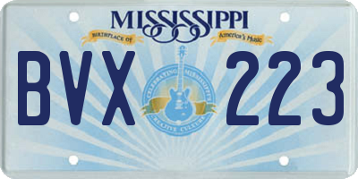 MS license plate BVX223