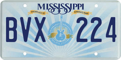 MS license plate BVX224