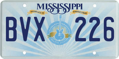 MS license plate BVX226
