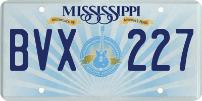 MS license plate BVX227