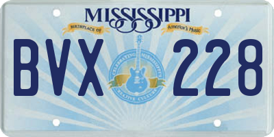 MS license plate BVX228