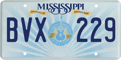 MS license plate BVX229