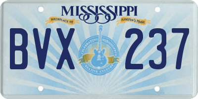 MS license plate BVX237