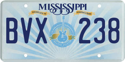 MS license plate BVX238
