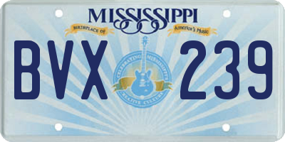 MS license plate BVX239