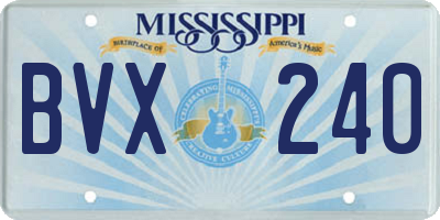 MS license plate BVX240