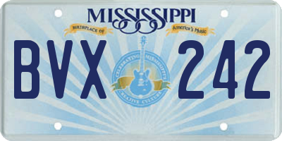 MS license plate BVX242