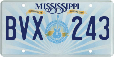 MS license plate BVX243