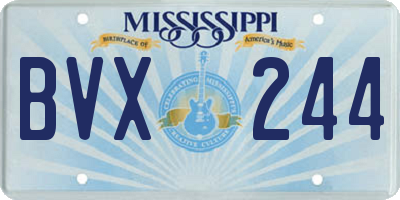 MS license plate BVX244