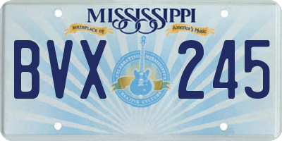 MS license plate BVX245