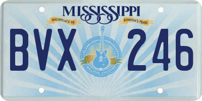 MS license plate BVX246