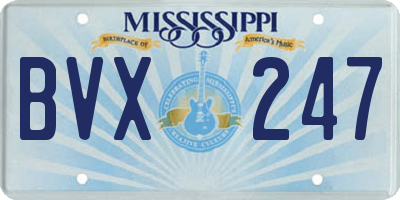 MS license plate BVX247