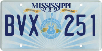 MS license plate BVX251