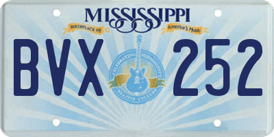MS license plate BVX252