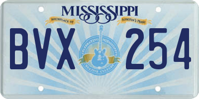 MS license plate BVX254