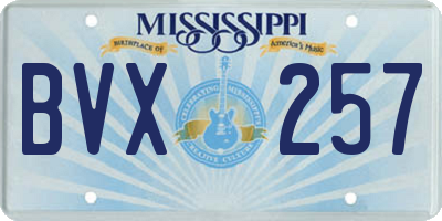 MS license plate BVX257