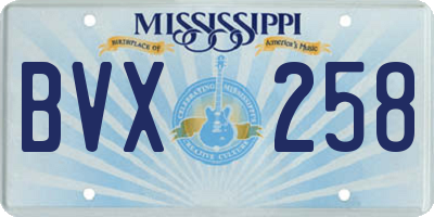 MS license plate BVX258