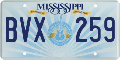 MS license plate BVX259