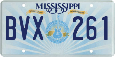 MS license plate BVX261