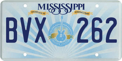 MS license plate BVX262