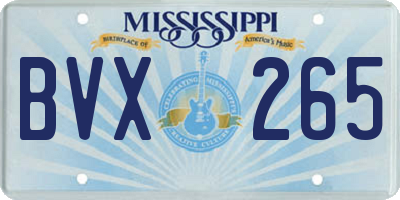 MS license plate BVX265