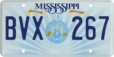 MS license plate BVX267