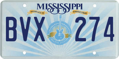 MS license plate BVX274