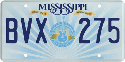 MS license plate BVX275