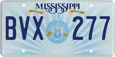 MS license plate BVX277