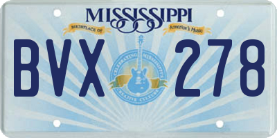 MS license plate BVX278
