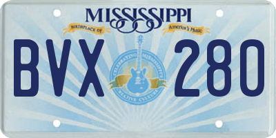 MS license plate BVX280