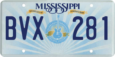 MS license plate BVX281