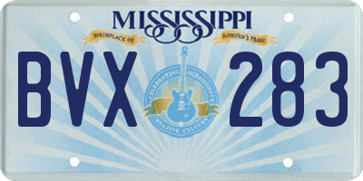 MS license plate BVX283