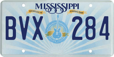 MS license plate BVX284