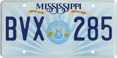 MS license plate BVX285