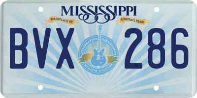 MS license plate BVX286