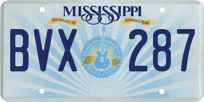 MS license plate BVX287