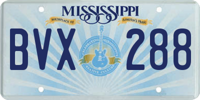 MS license plate BVX288