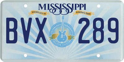 MS license plate BVX289