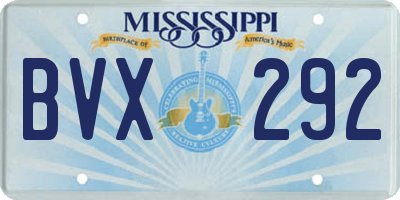MS license plate BVX292