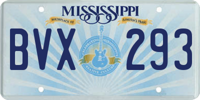 MS license plate BVX293