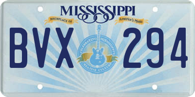 MS license plate BVX294