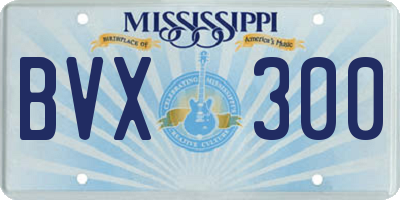 MS license plate BVX300