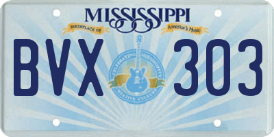 MS license plate BVX303