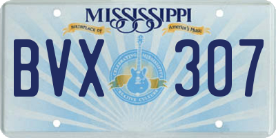 MS license plate BVX307