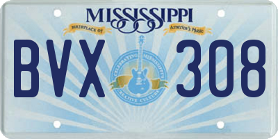 MS license plate BVX308
